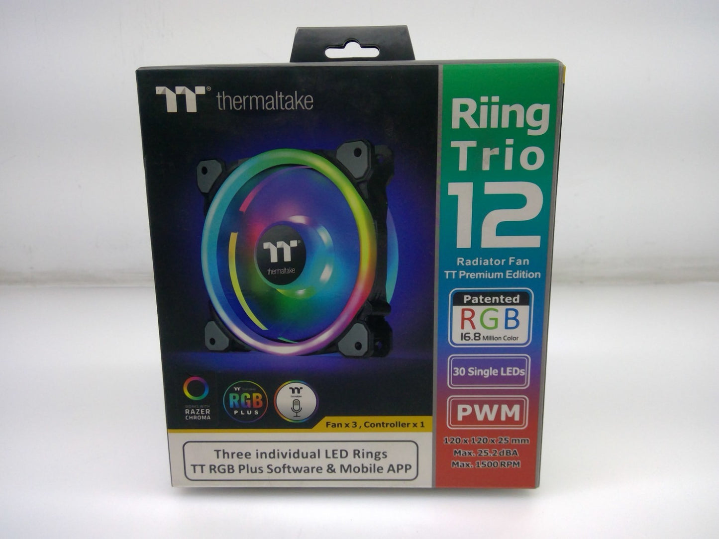 Thermaltake Riing Trio 12LED RGB TT Premium Fan (3 Pack),  CL-F072-PL12SW-A