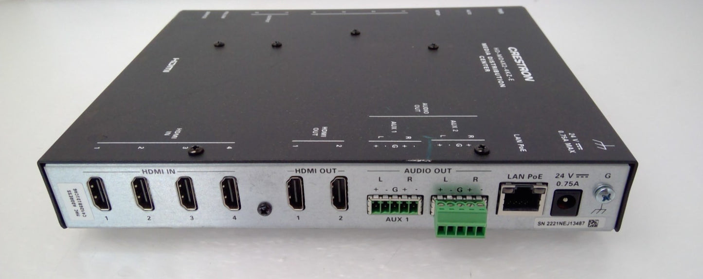 Crestron HD-MD4X2-4KZ-E 4X1 4K60 4:4:4 HDR AV Switcher M201946001 - NO AC