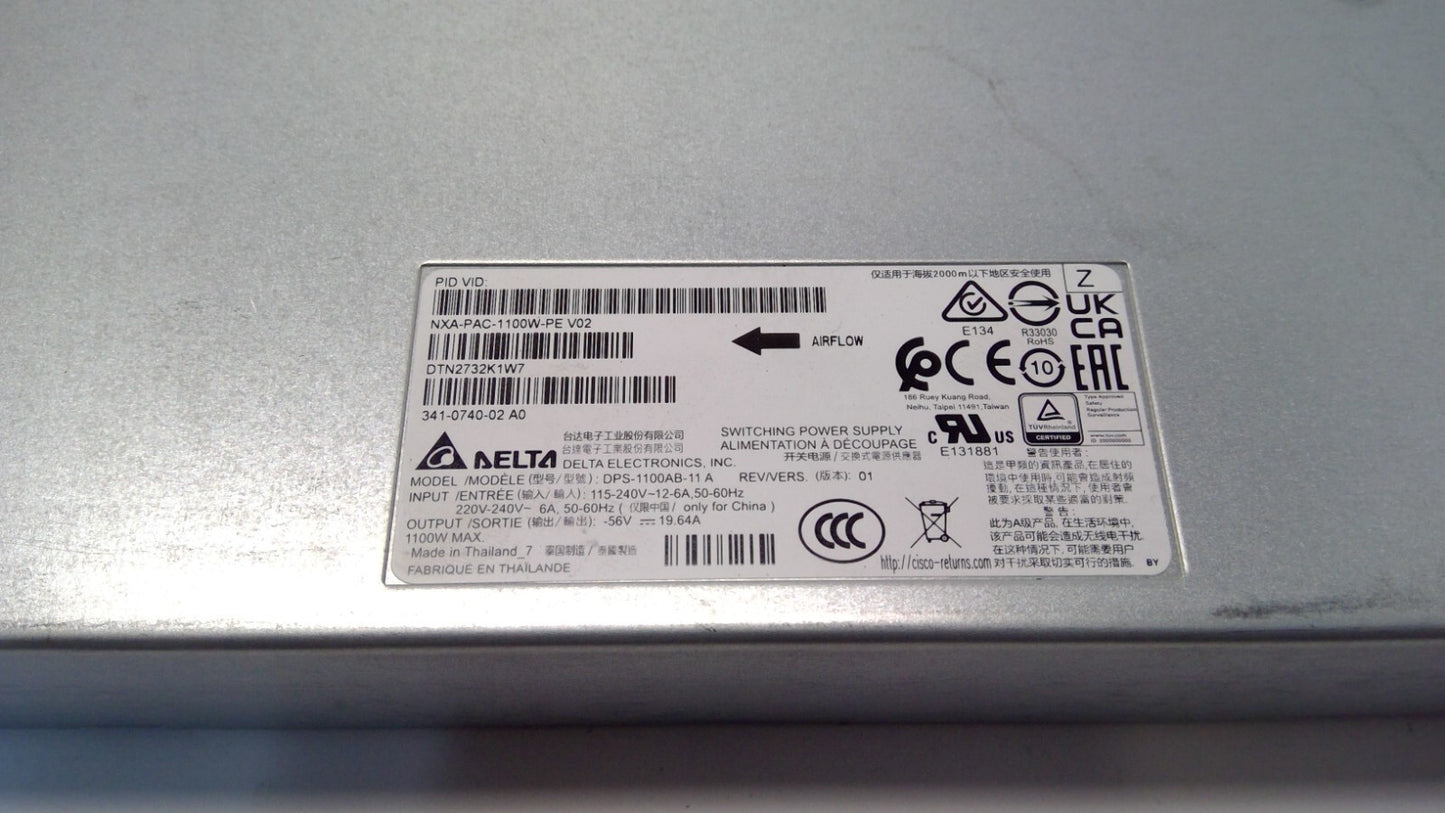 CISCO NXA-PAC-1100W-PE Switching Power Supply 341-0740-01 for N9K Switches