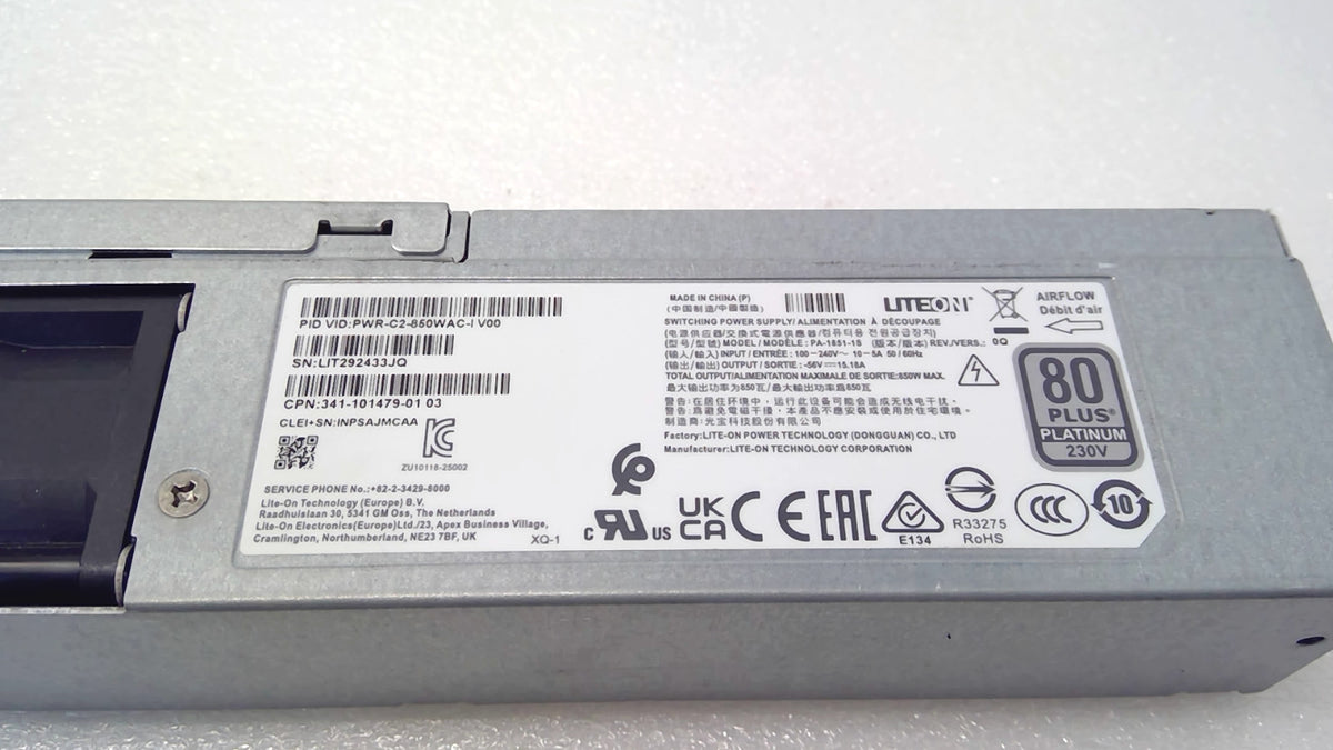 Cisco PWR-C2-850WAC-I 850W AC Power Supply Catalyst 9350 Switch PSU 80+ Plat