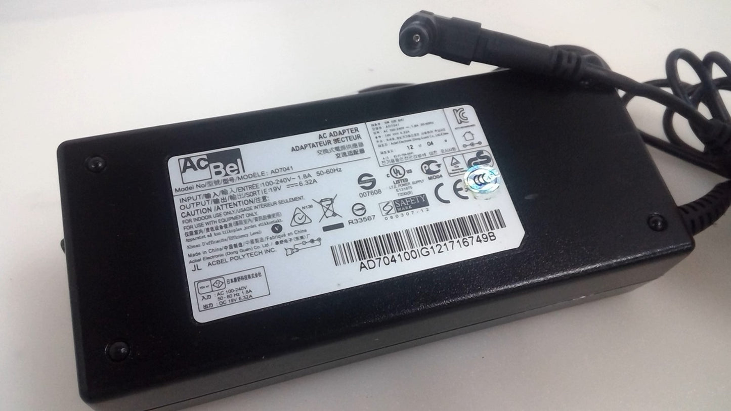 Genuine AcBel AC Adapter Power Supply Charger AD7041 19V 6.32A 7.4*5.0mm