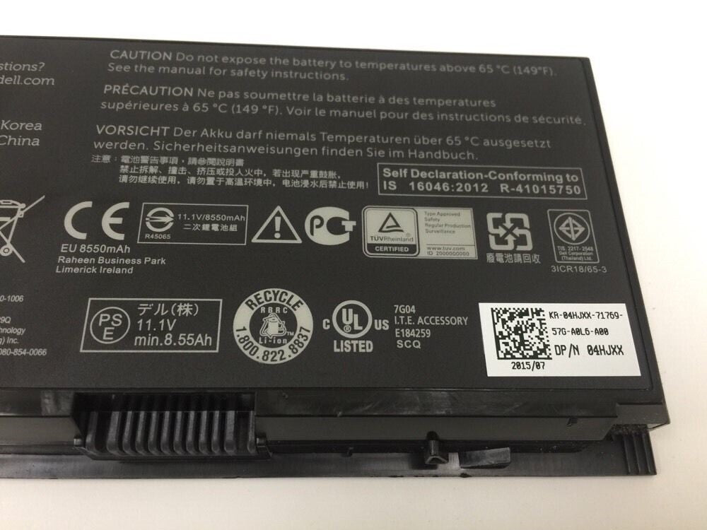 Genuine Dell Precision m4600 m6600 battery Type FJJ4W 97WH T4DTX