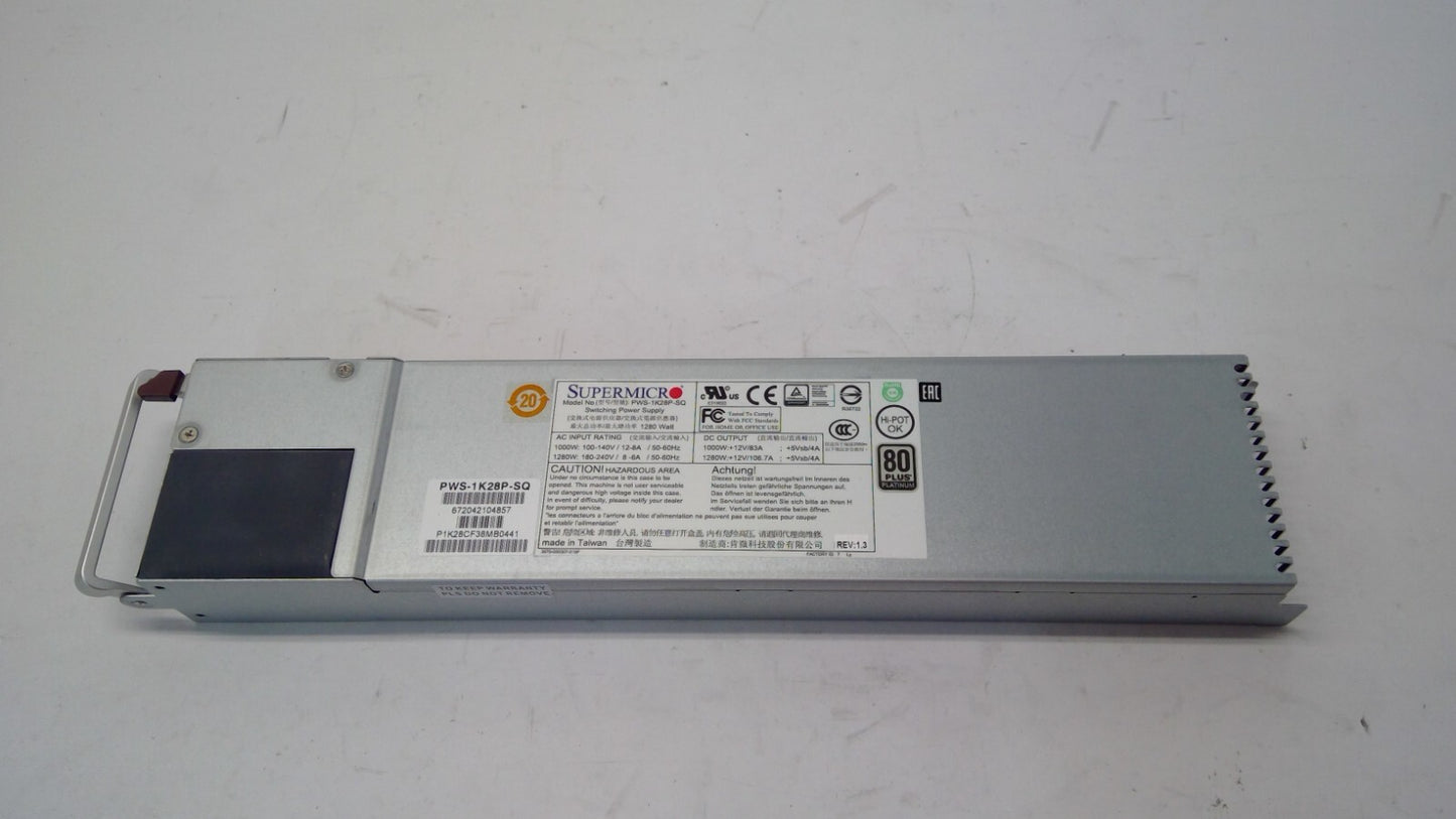 Supermicro PWS-1K28P-SQ 1280W 80+ Platinum Redundant Power Supply