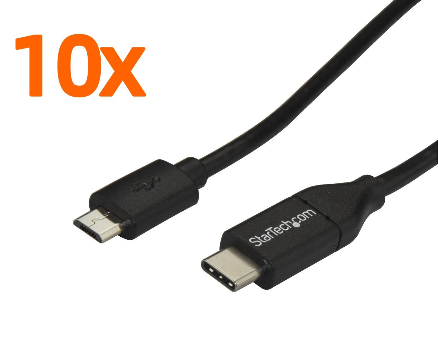 Lot of 10 StarTech 2m 6 ft USB C to Micro USB - M/M USB 2.0 Data Transfer Cable