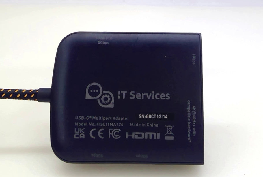 IT Services ITSLITMA124 USB-C Multiport Adapter HDMI Ethernet USB 3.0 SD Card