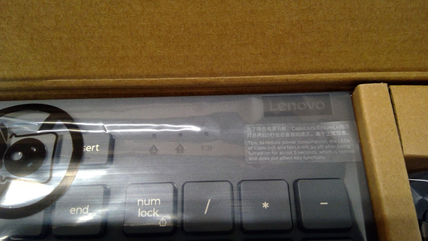 NEW Lenovo KB203W - Wireless Keyboard & Mouse (Grey)