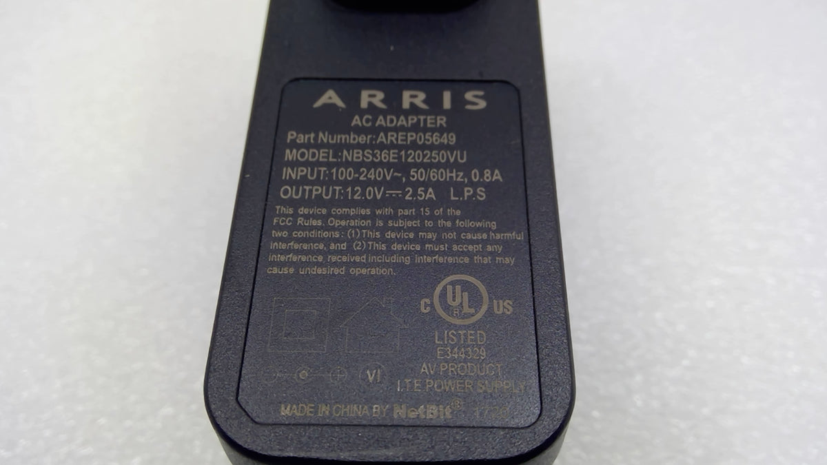 Genuine ARRIS NBS36E120250VU AREP05649 12V 2.5A 30W AC Power Adapter