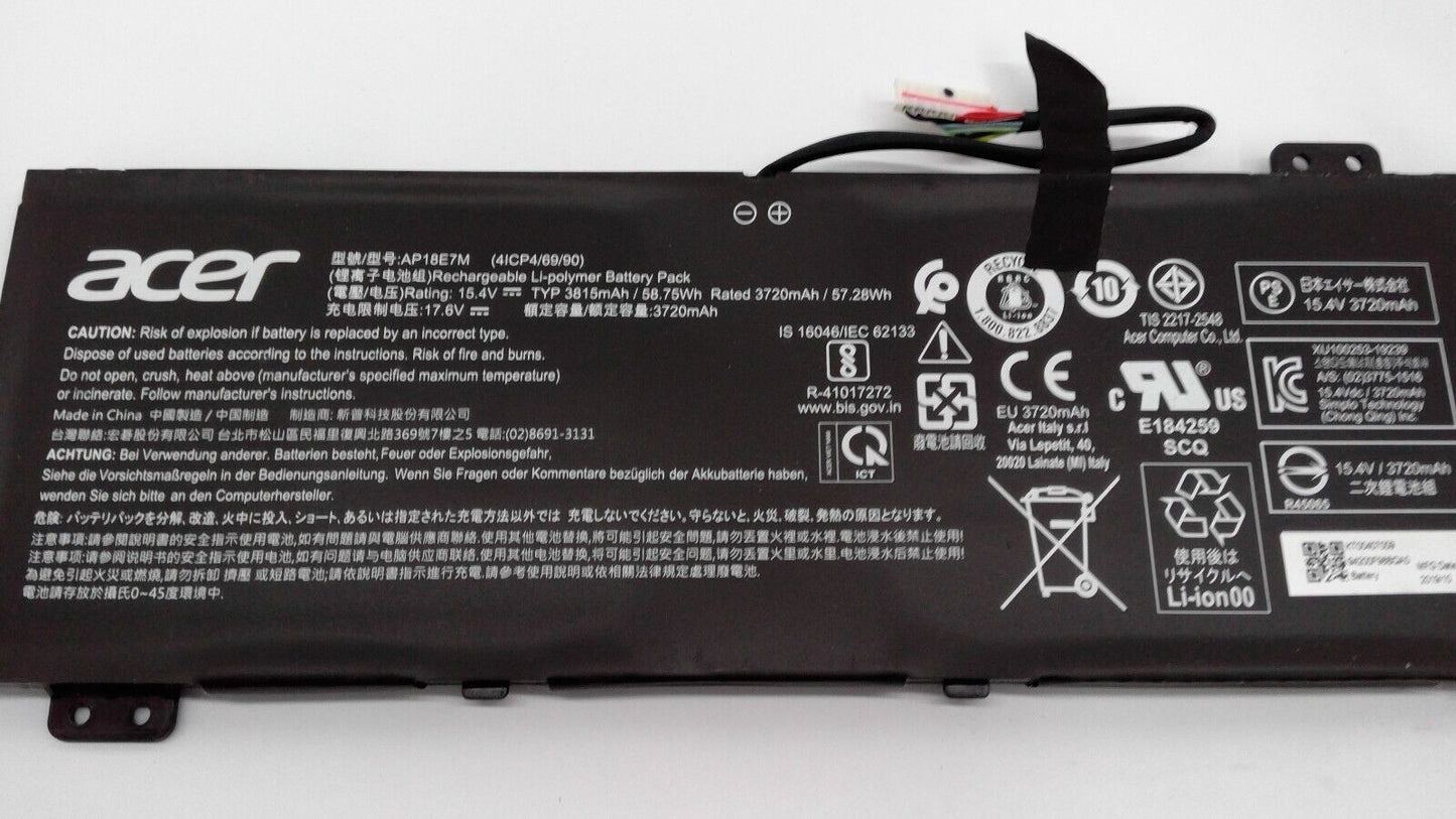 OEM AP18E7M AP18E8M Laptop Battery 15.4V 58.75Wh For  Acer Nitro 5 AN515-54