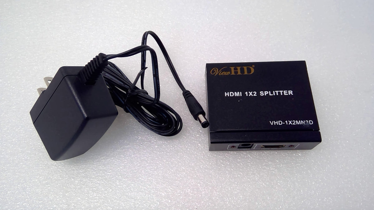 ViewHD 2 Port 1x2 Powered HDMI 1 In 2 Out Mini Splitter For 1080P 3D VHD-1X2MN3D