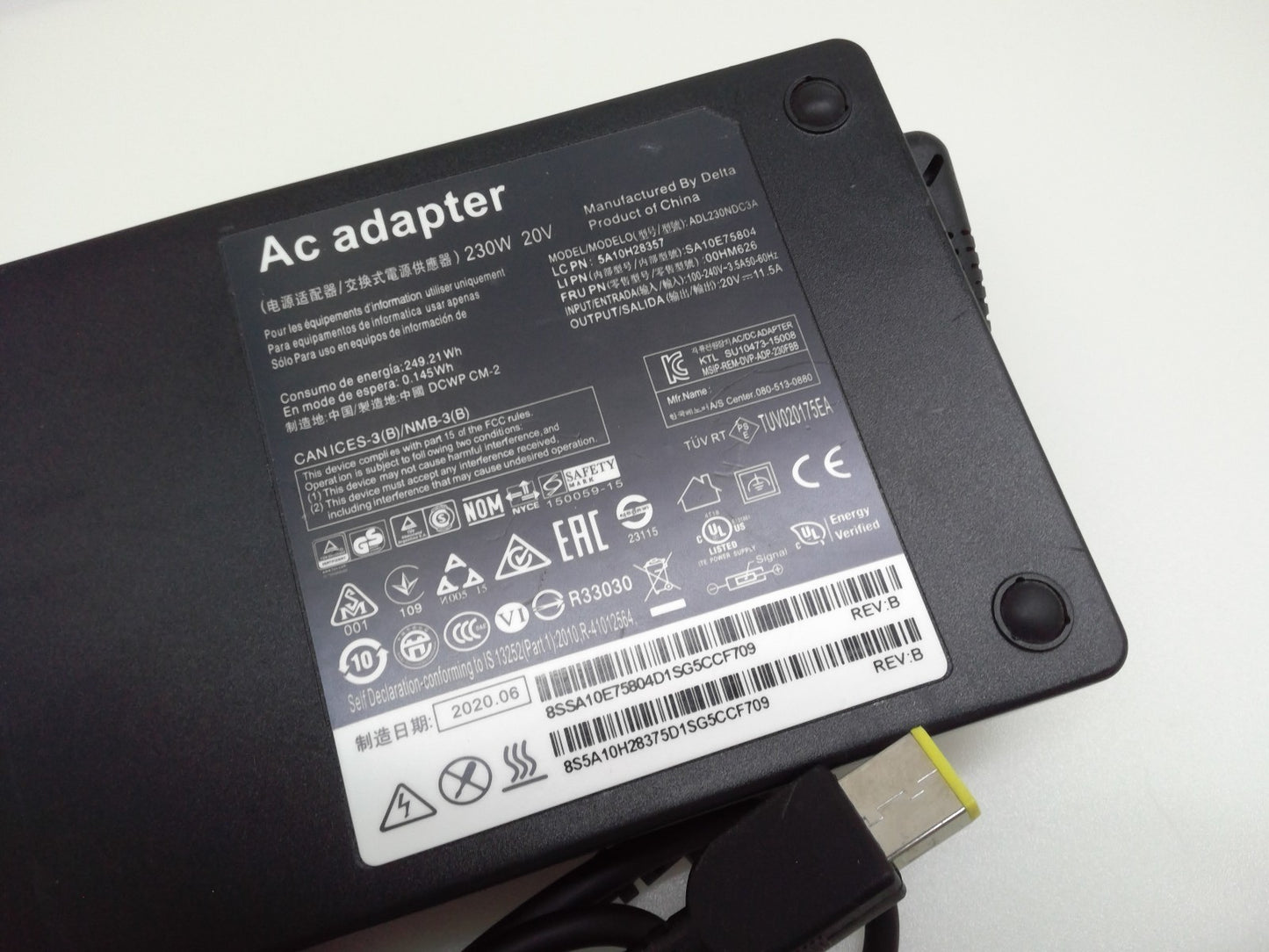 230W 11.5A AC Adapter For Lenovo Legion 5 Y920 910 900 740 730 ADL230NDC3A