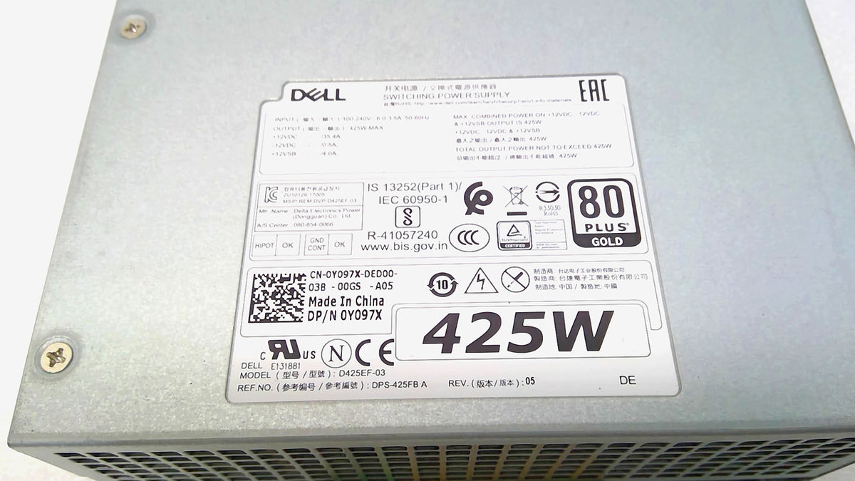 Dell T5820 D425EF-03 425W 80 Plus Gold Switching Power Supply 0Y097X
