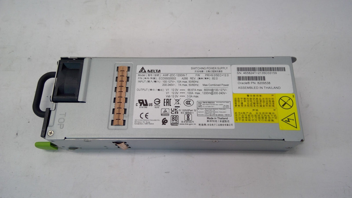 Sun Oracle 8209538 A266 Delta AWF-2DC-1200W-T 1200W AC Power Supply