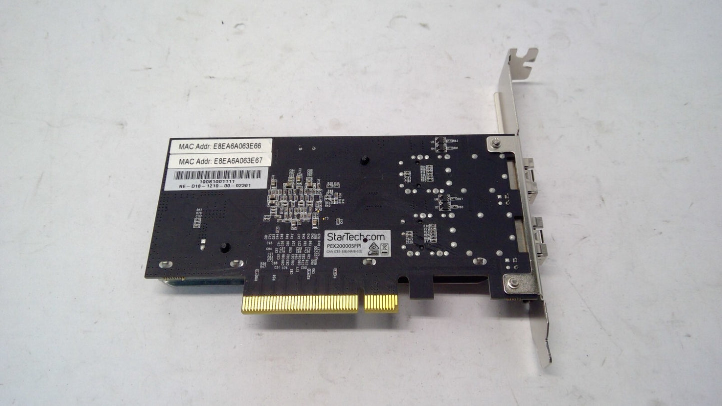 Startech PEX20000SFPI 10GB Dual Port SFP+ PCle Fiber NIC Card N4010 Mac Windows