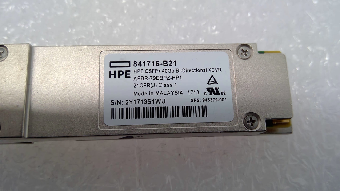 HPE 841716-B21 40GB QSFP+ BIDI XCVR TRANSCEIVER AFBR-79EBPZ-HP1 Optic Module