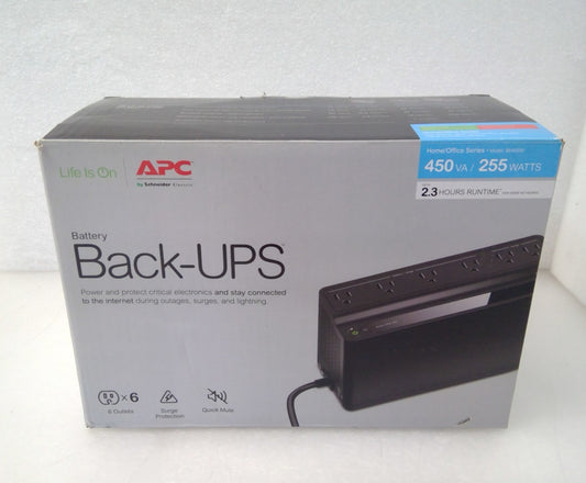 OPEN BOX APC BN450M Back-UPS 450VA/255W Battery Backup Surge Protector