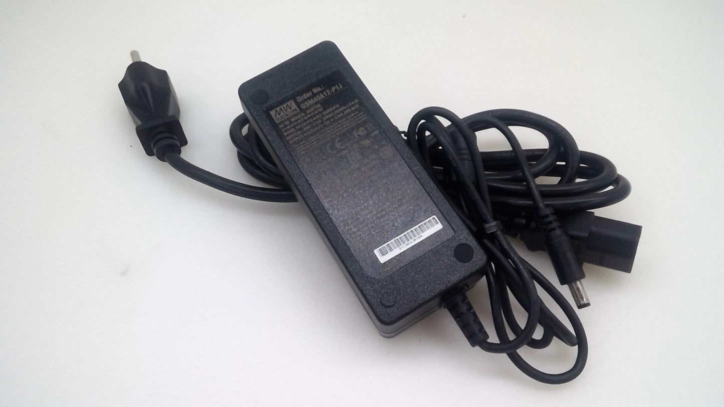 Genuine Mean Well GSM40A12-P1J Power Supply  40W  12V 3.33A W/Cord