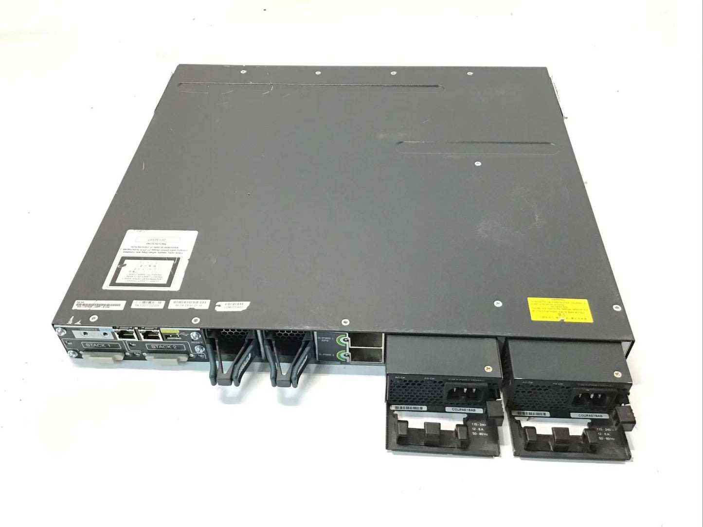 Cisco WS-C3750X-48PF-S 48 Port PoE Gigabit Switch w/ C3KX-NM-10G & Dual 1100WAC