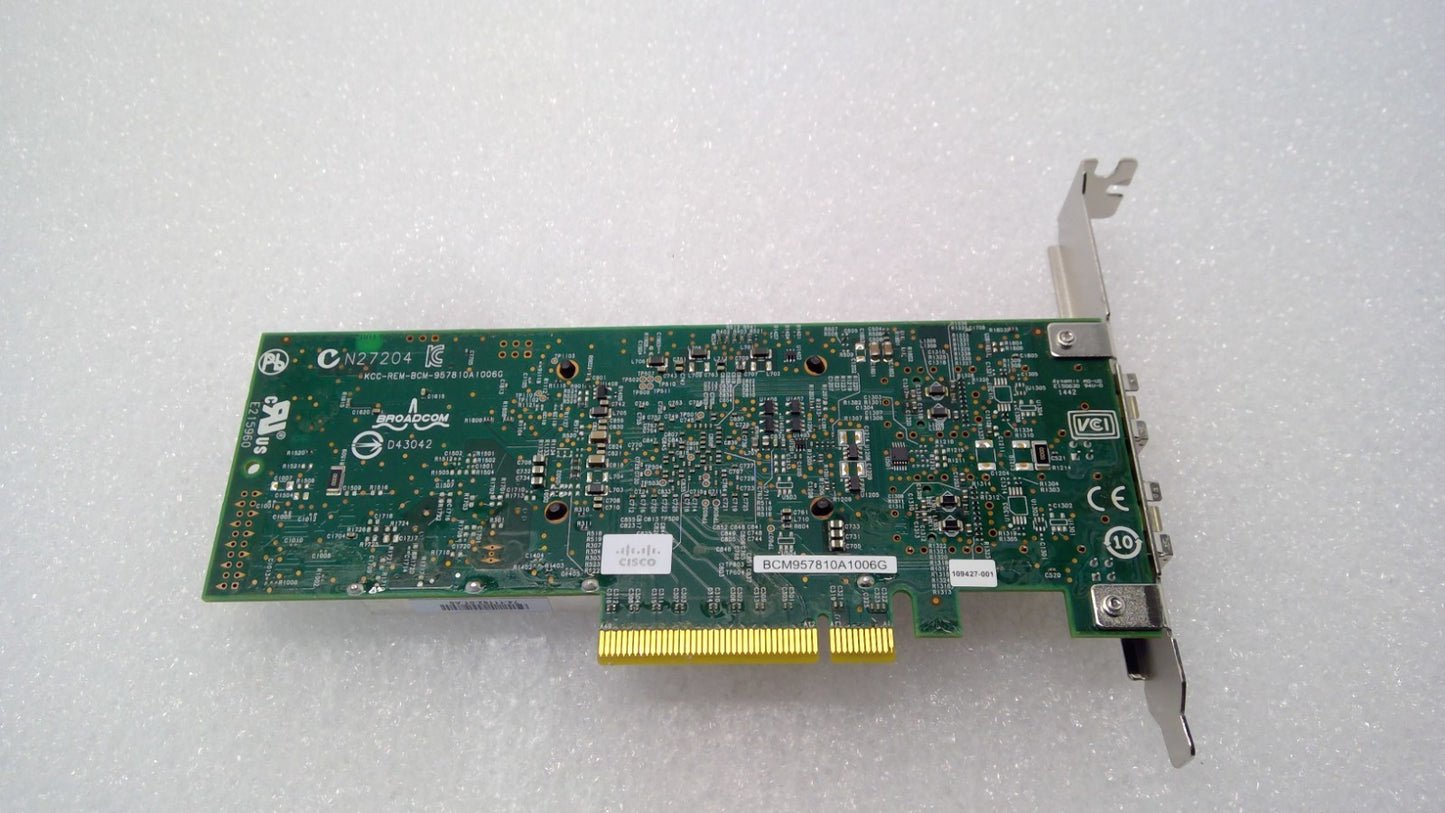 QLogic Broadcom Dual Port 10GB SFP+ Network Adapter Card BCM957810A1006G Low