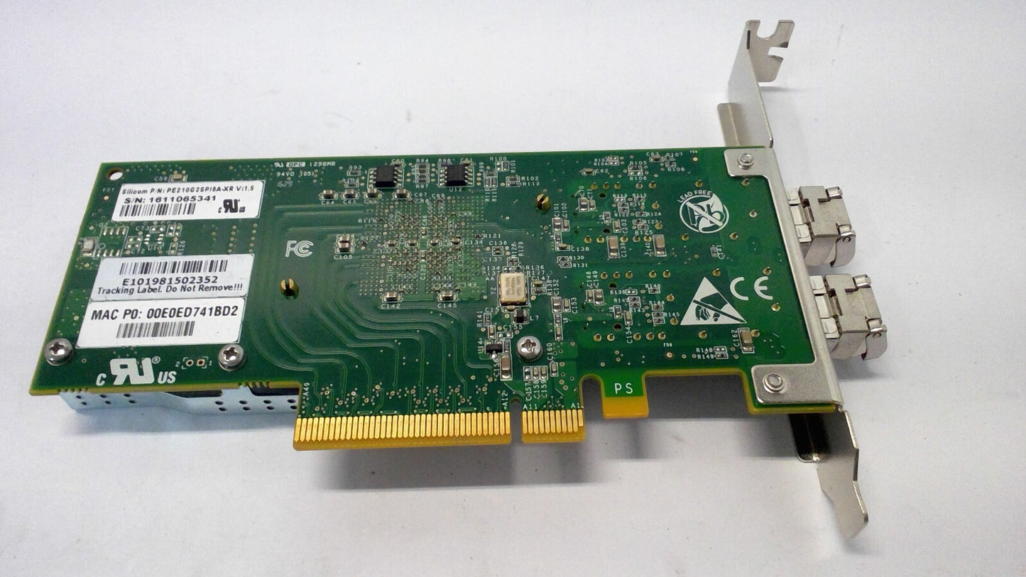 Dell Silicom X520-DA2 T6CG9 PE210G2SPI9A-XR Dual Port SFP+  W/2x 10GB SFP 82599