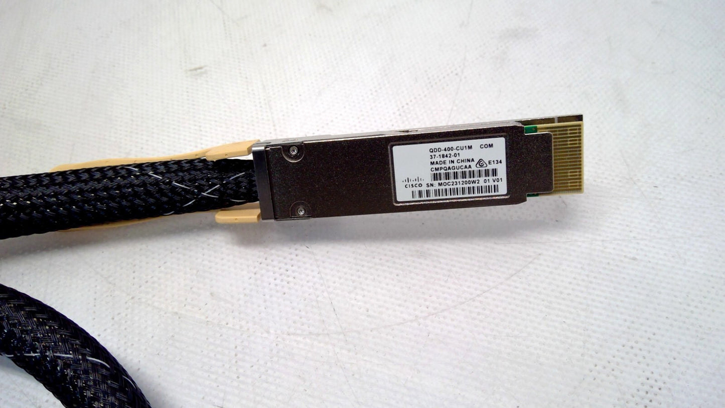 Cisco QDD-400-CU1M 37-1842-01 400G to 400G 1M DAC Passive Cable