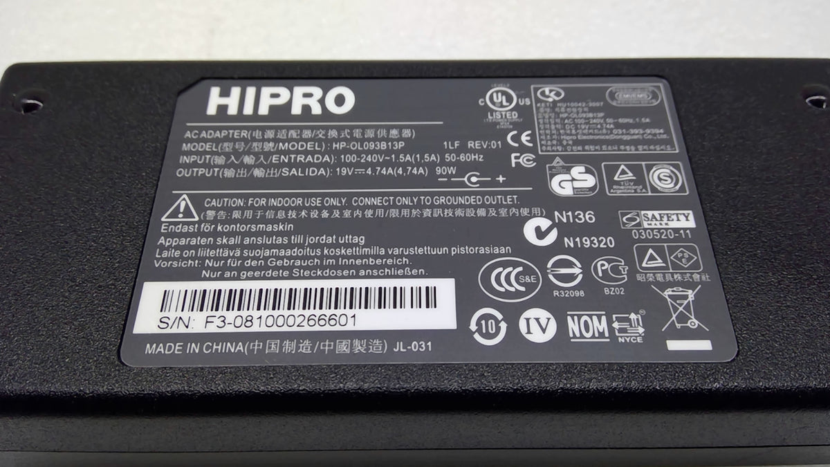 Genuine HIPRO HP-OL093B13P 90W 19V 4.74A AC Adapter Acer Blue Tip OEM