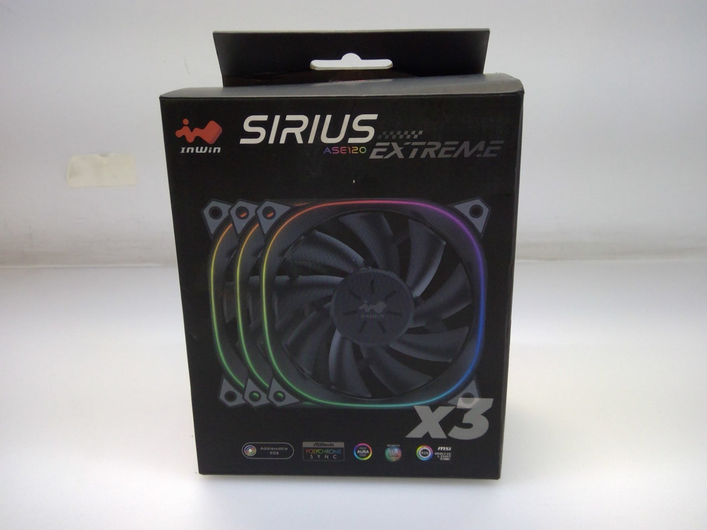 IN WIN Kit of 3 Sirius ASE120 Extreme RGB Fans  120mm ARGB Controller Black
