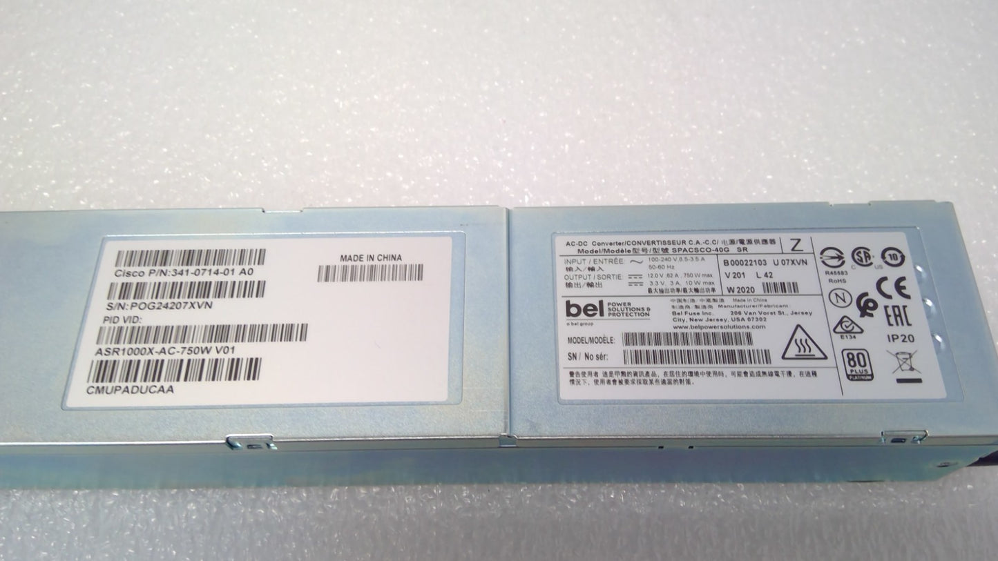 Cisco ASR1000X-AC-750W AC Power Supply 341-0714-01 for ASR 1000-X series