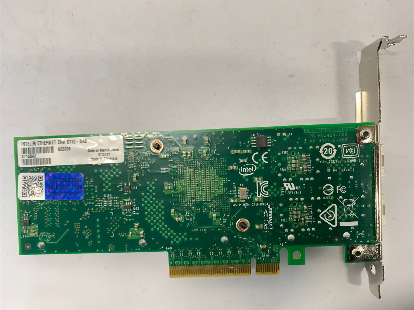 X710DA2 Intel X710-DA2 Dual Port 10Gb SFP+ Converged Network Adapter Card NIC