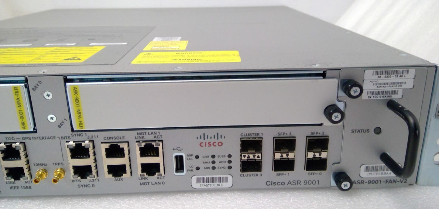CISCO ASR-9001 w/ ASR-9001-FAN Fan and Dual A9K-750W-AC Power Router *READ*