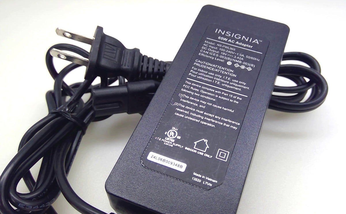 Insignia NS-PWL965 65W AC Adapter 19V 3.42A Power Supply w/ AC Cord