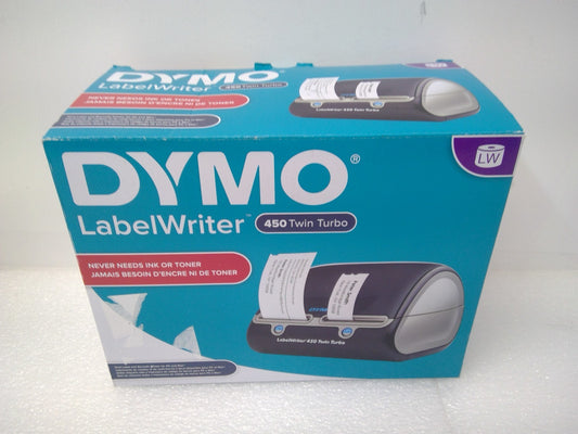 New DYMO LabelWriter 450 Twin Turbo Label Printer Black/Silver