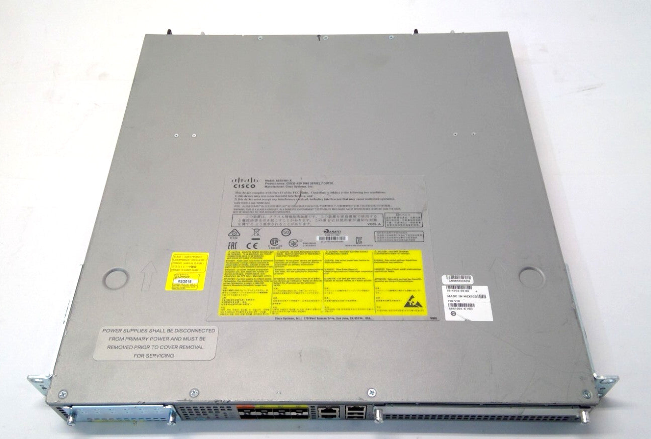 CISCO ASR1001-X 6x 1GE SFP 2x 10GE SFP Gigabits Ethernet Router DUAL-PWR-AC-READ