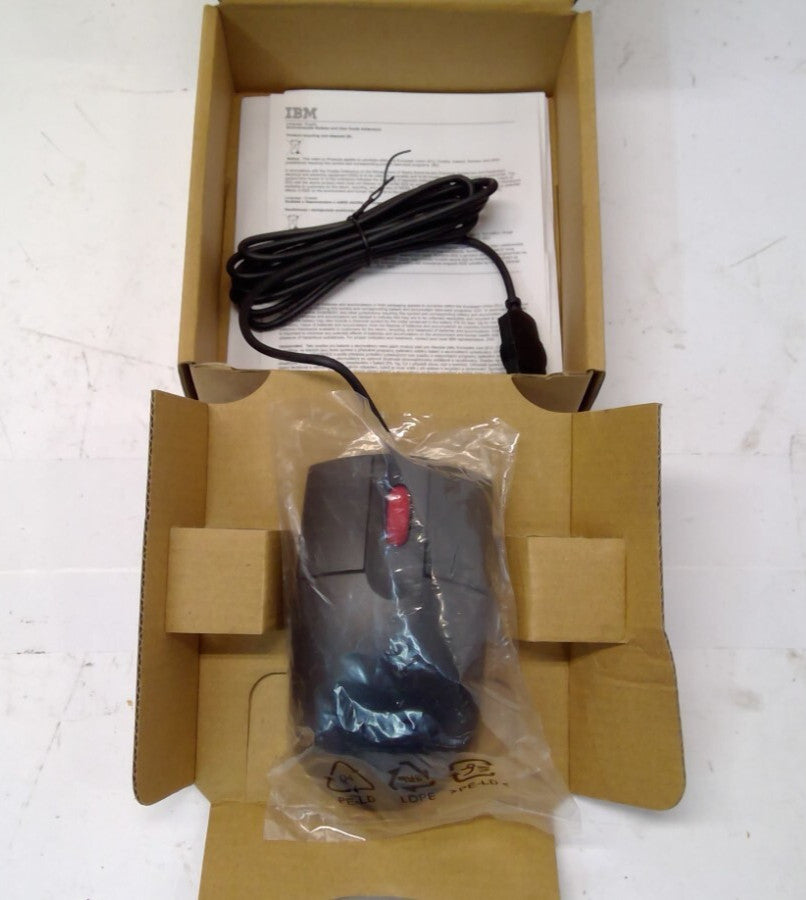 *LOT OF 10* IBM Model MO28UO 3-Button USB Optical Scroll Wheel Mouse Black/Red