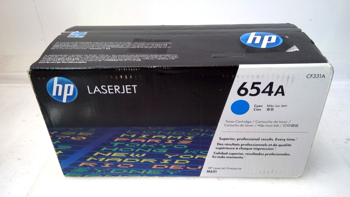 Brand New HP 654A Cyan Toner Cartridge (CF331A)