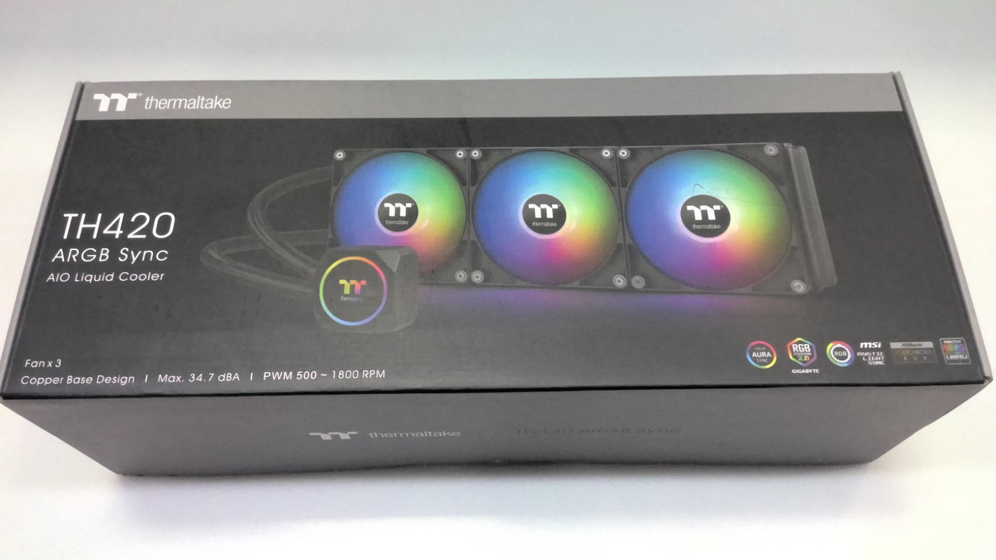 Thermaltake TH420 CL-W367-PL14SW-A ARGB Sync V2 CPU Liquid Cooler 500-1800 RPM