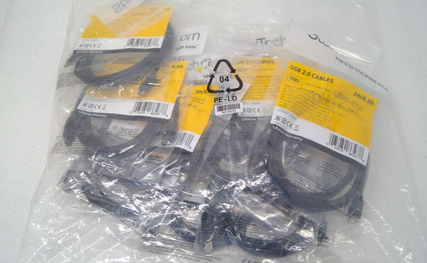 Lot of 10 StarTech 2m 6 ft USB C to Micro USB - M/M USB 2.0 Data Transfer Cable