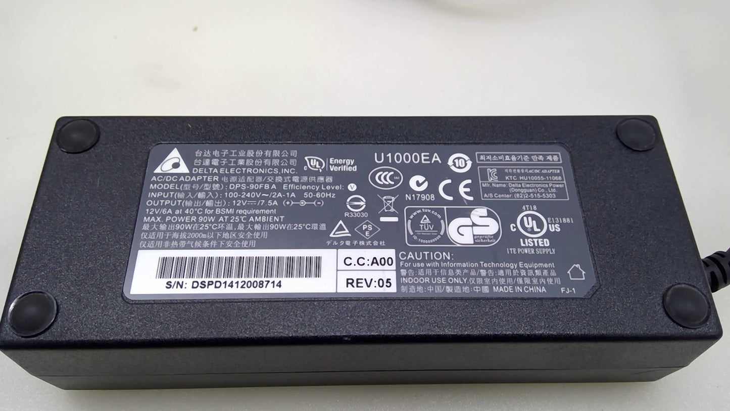 Genuine Delta DPS-90FB A 90W 12V 7.5A AC Adapter QNAP TS-451 5.5x2.5mm