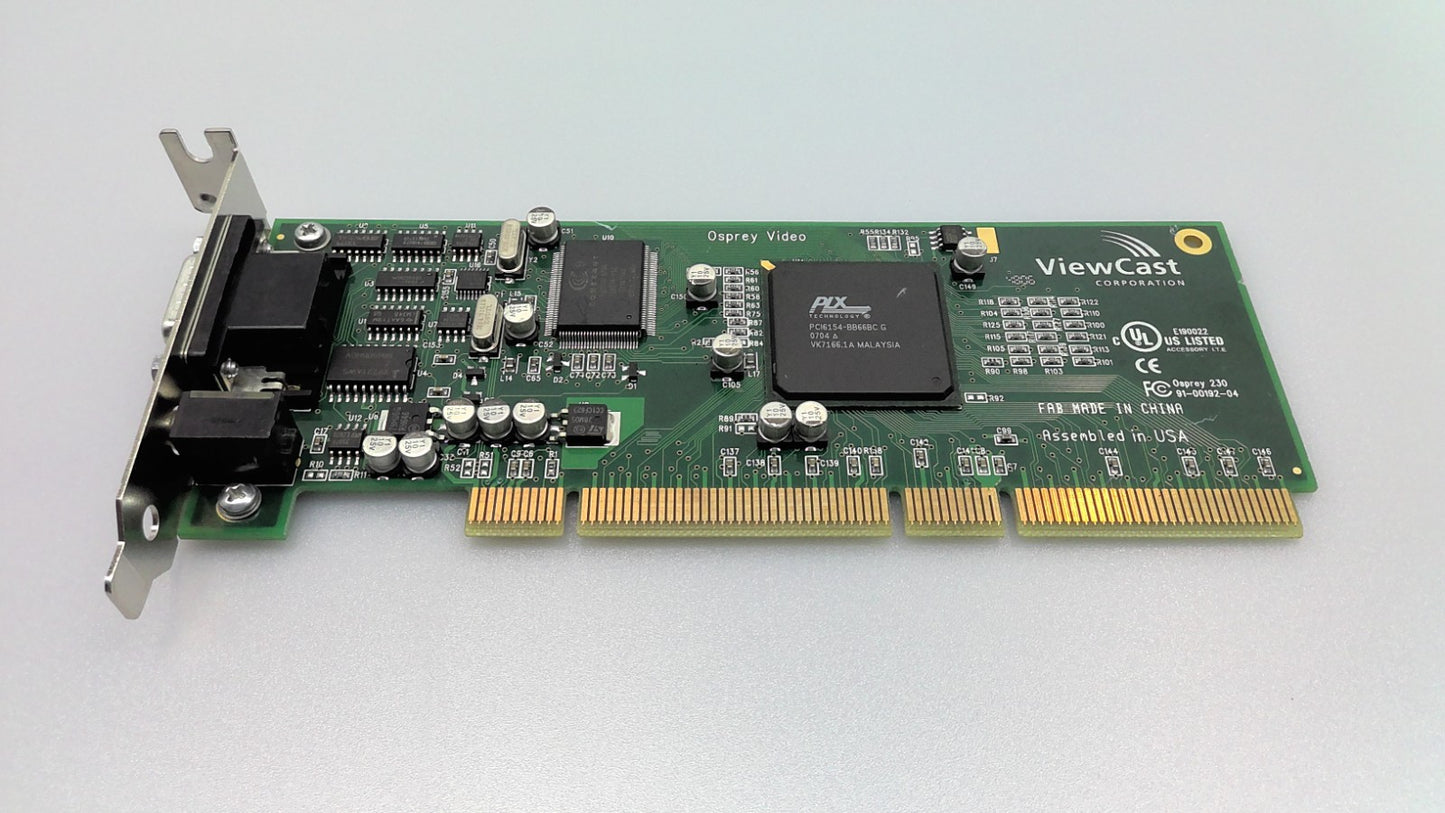ViewCast Osprey 230 PCI-X Analog Video Audio Capture Card HD-15 94-00192-04