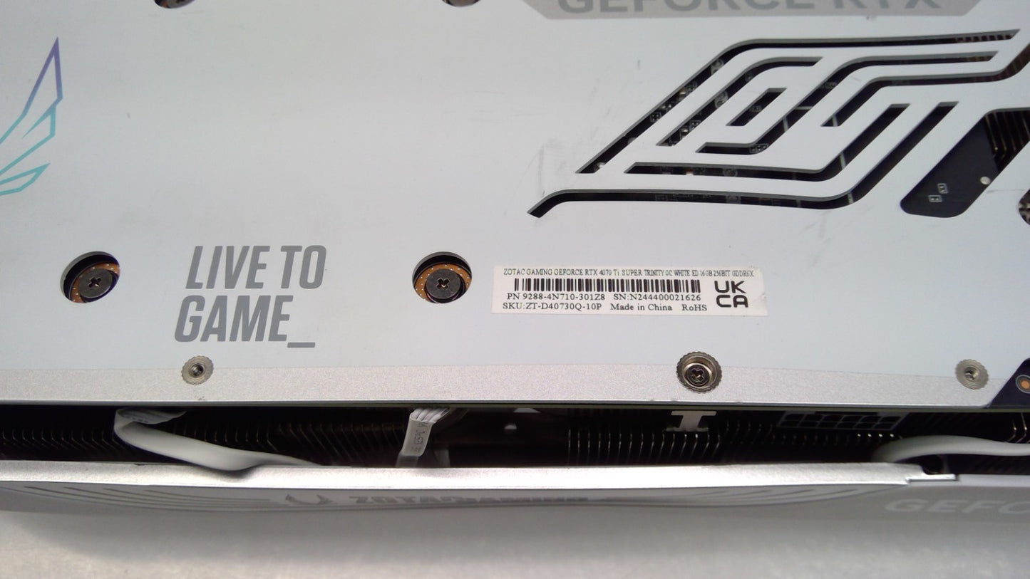 ZOTAC GAMING GeForce RTX 4070 Ti Super Trinity OC White Edition 16GB GDDR6X