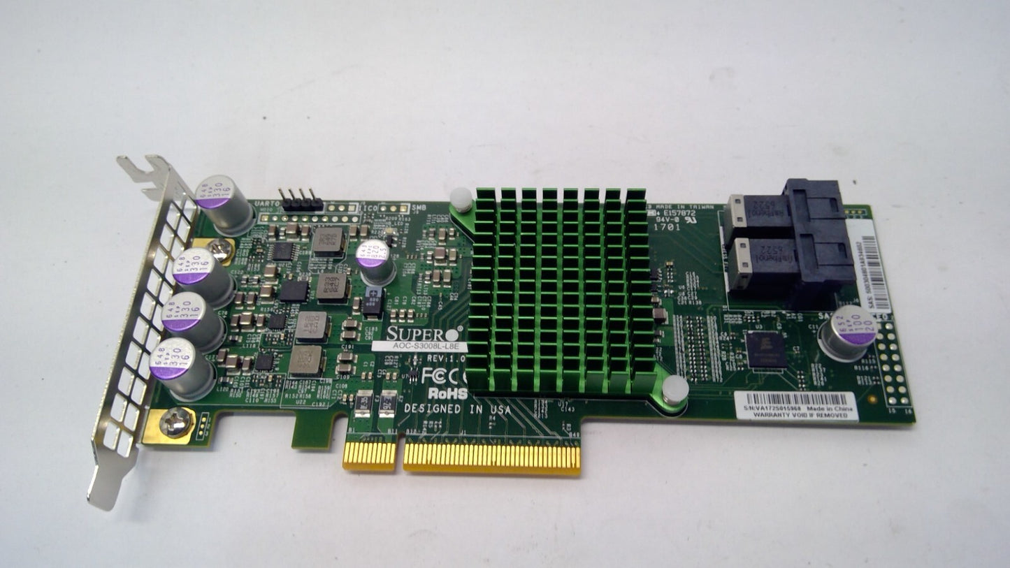 AOC-S3008L-L8E SUPERMICRO 12Gb/s Eight-Port SAS Internal HBA Adapter Rev: 1.01