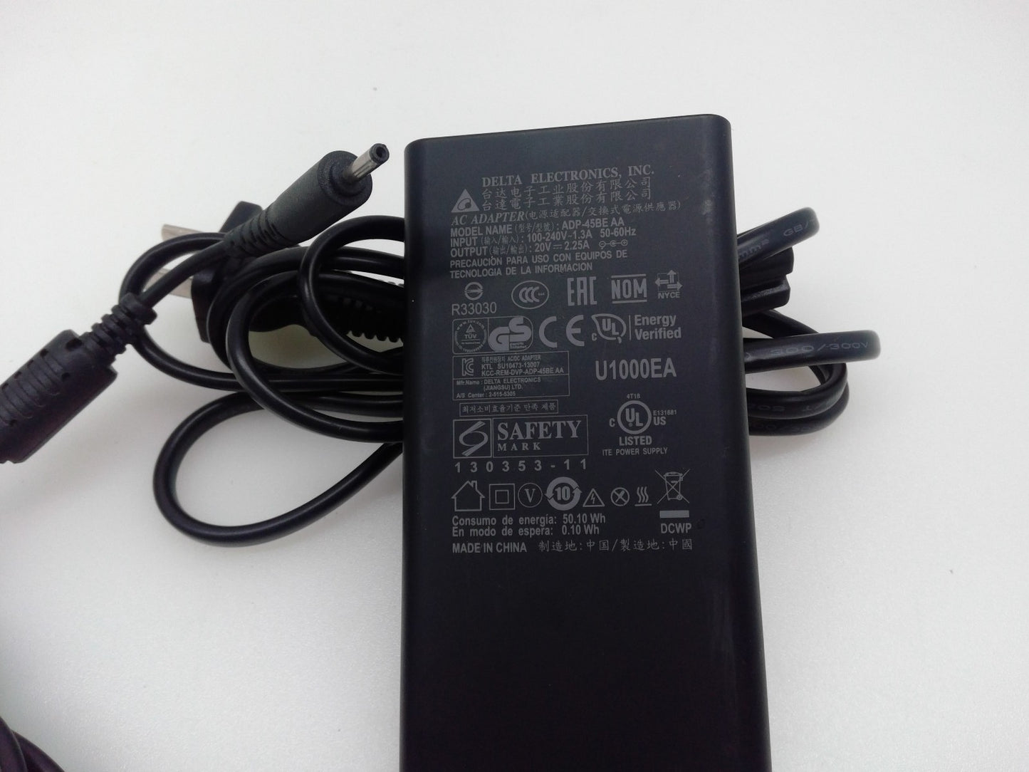 Genuine Delta 20V 2.25A 45W Charger 2.5*0.7mm Tip Power AC Adapter ADP-45BEAA
