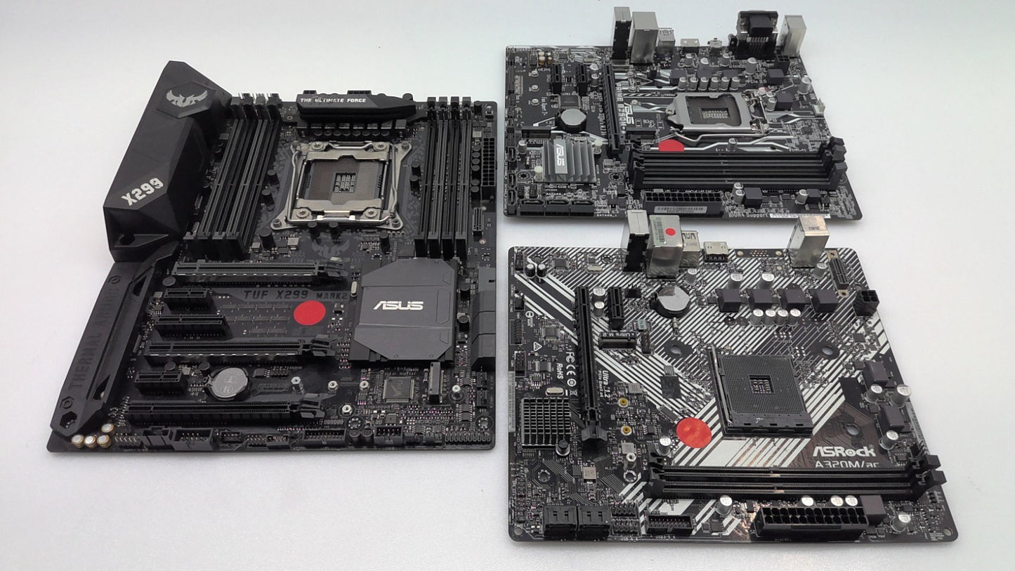 3X *For Parts* ASUS PRIME B250M-A & TUF X299 MARK2 &ASRock A320M/ac Mixed