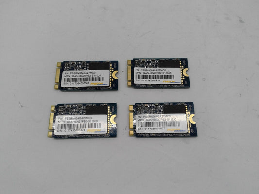 Lot of 4 HP Phison 64GB M.2 2242 NGFF MCIe SSD Drive 923129-001 PSSBN064GA27MC0