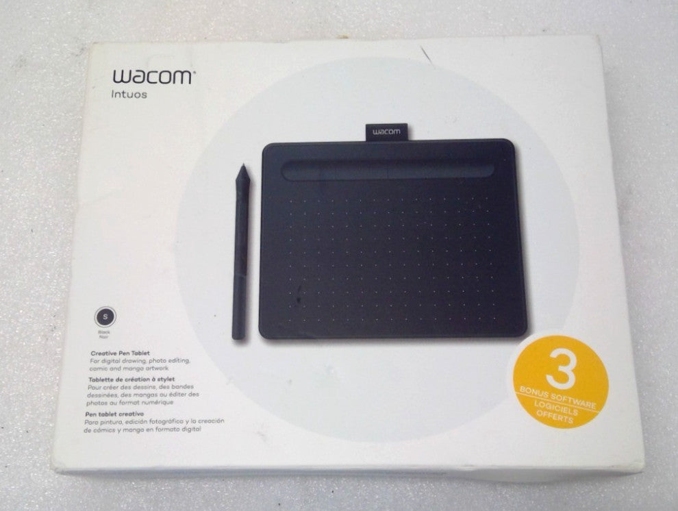 Wacom Intuos Graphics Drawing Tablet Small 7.9"x 6.3" Black CTL4100 w/box