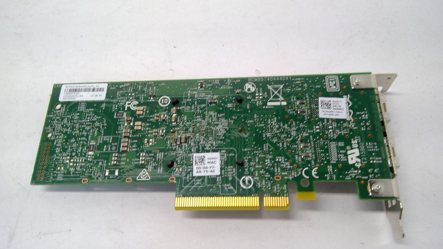 57404 DELL Broadcom 57404 110Gbps/25Gbps SFP28 Dual Port PCIe NIC 4GMN7 04GMN7