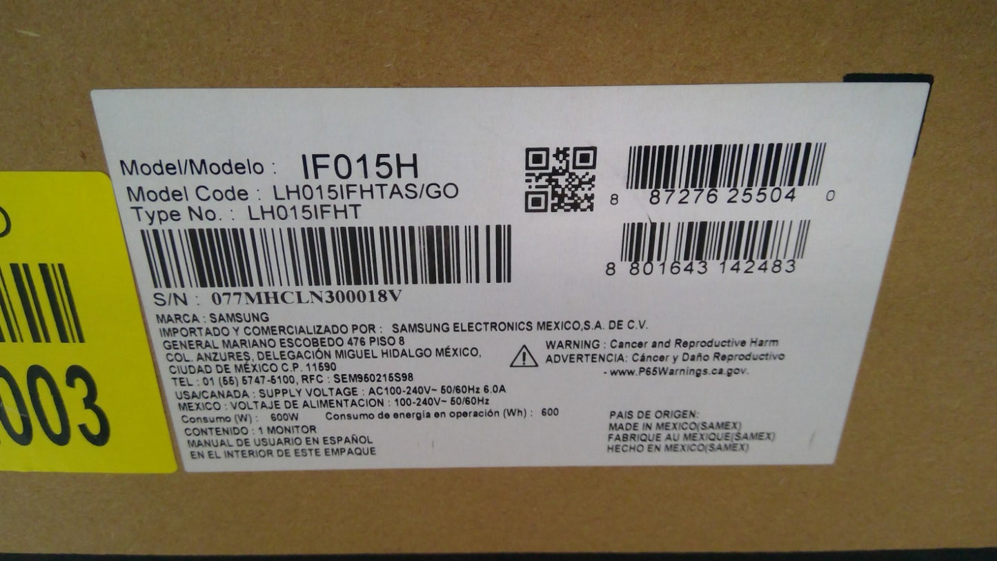 SAMSUNG IF015H FINE PITCH LED DISPLAY CABINET LH015IFHTAS/GO OPEN BOX SEALED