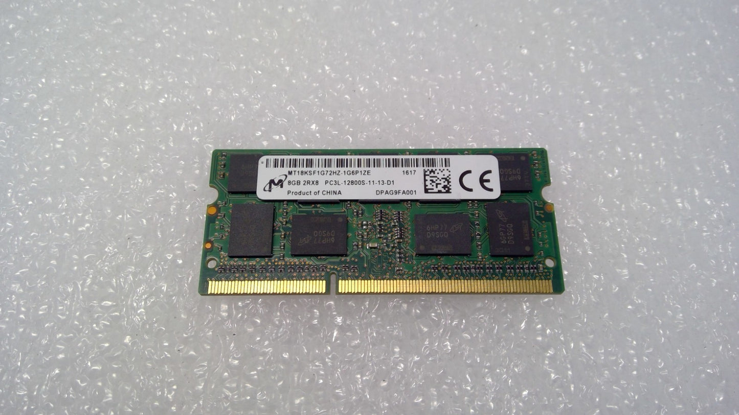 LOT OF 8 Micron MT18KSF1G72HZ-1G6P1ZF 8GB 2RX8 PC3L-12800S-11-13-D1