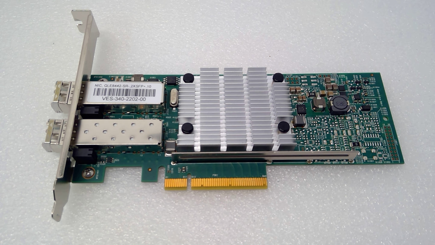 QLogic QLE8442-SR 2-Port 10Gb PCIe 3.0 x8 Host Bus Ethernet Adapter Card W/2SFP+