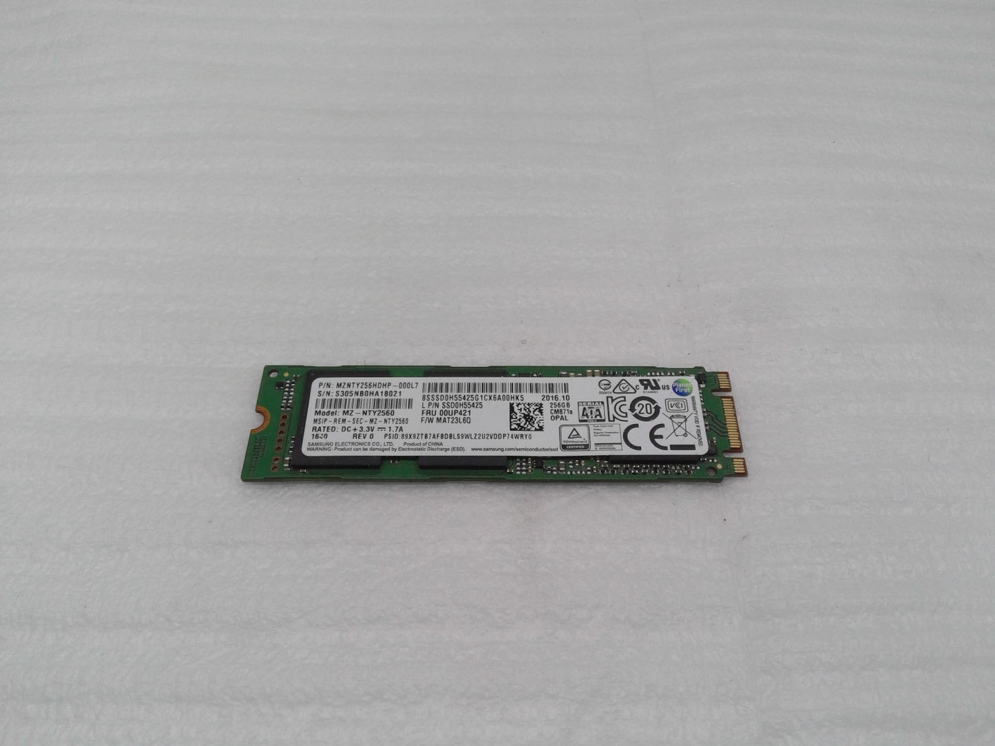 Samsung 256GB TLC M.2 2280 CM871a MZ-NTY2560 SATA 6Gbps MZNTY256HDHP