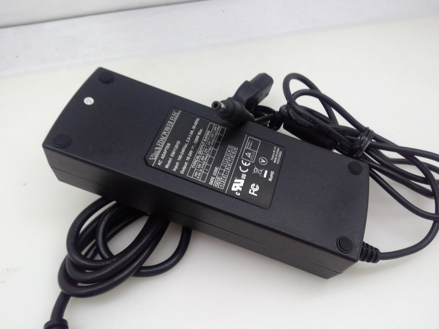 Genuine EDAC EM11201D 4.8*1.7mm 120W Power Supply Adapter Charger W/Power cord